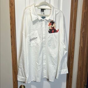 SHEIN Harry Potter Secrets of Dumbledore White Button Down Shirt 4XL NWT